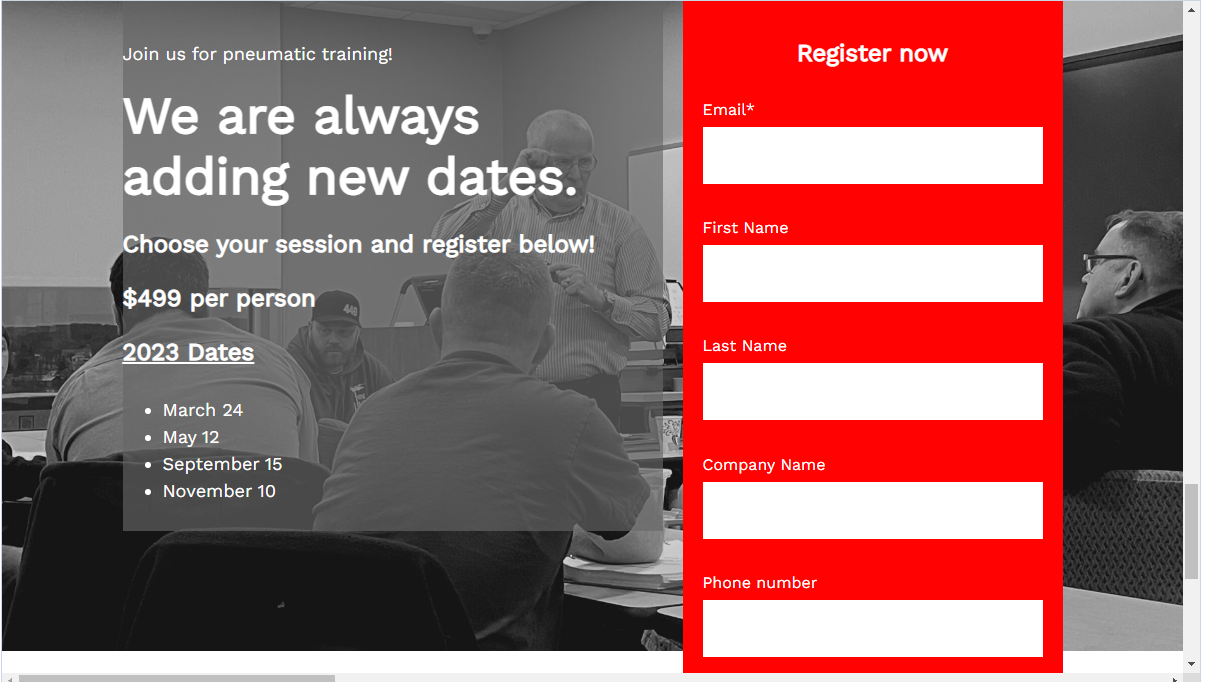 Pneumatic HVAC Training Registration